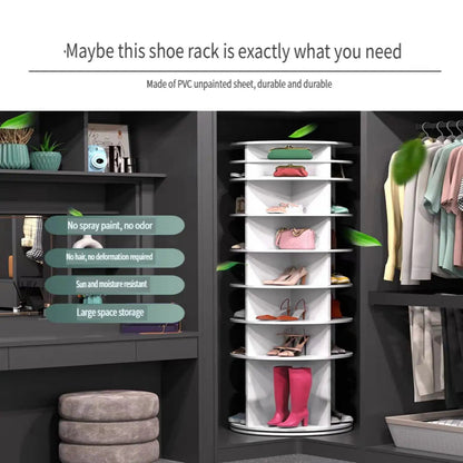 8 Tier Rotating Shoe Rack Tower and 360 Spinner