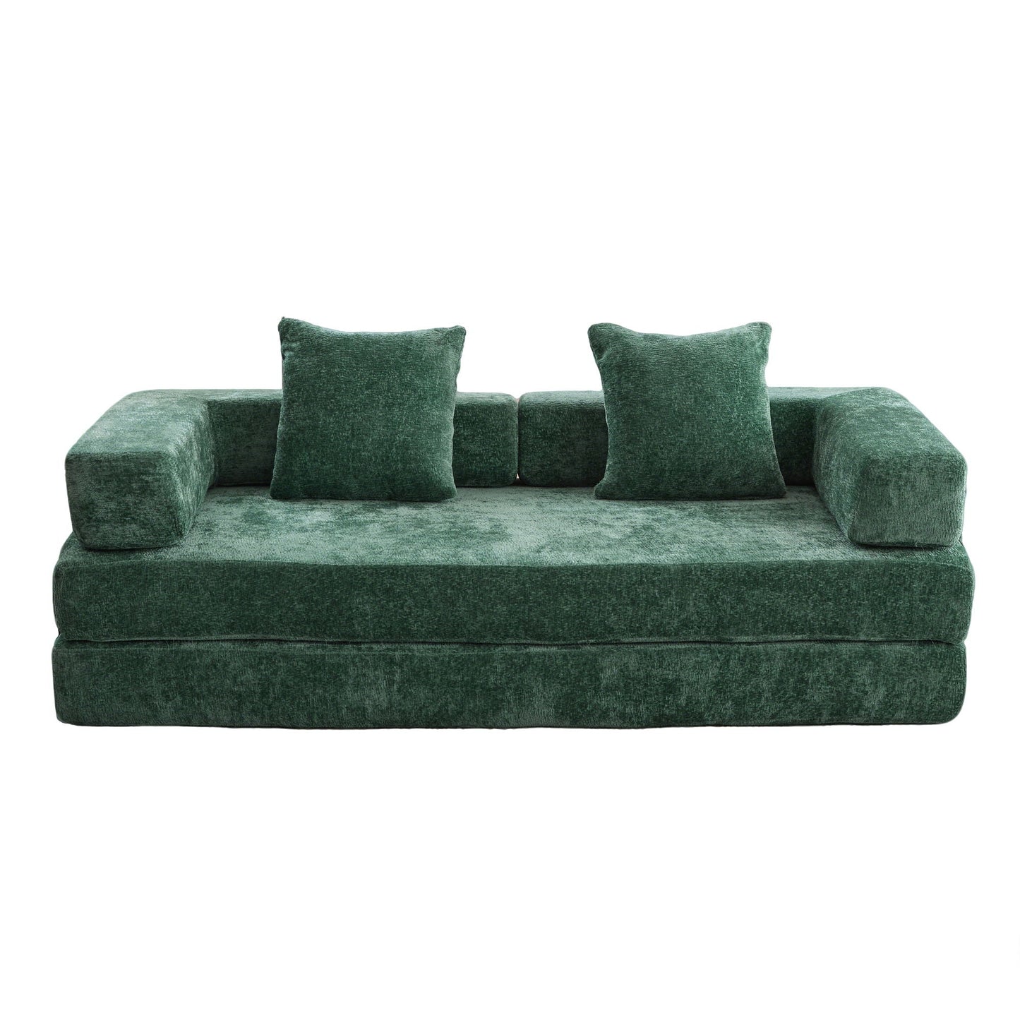 Compact Floor Sofa Bed With A Pillow And Frame