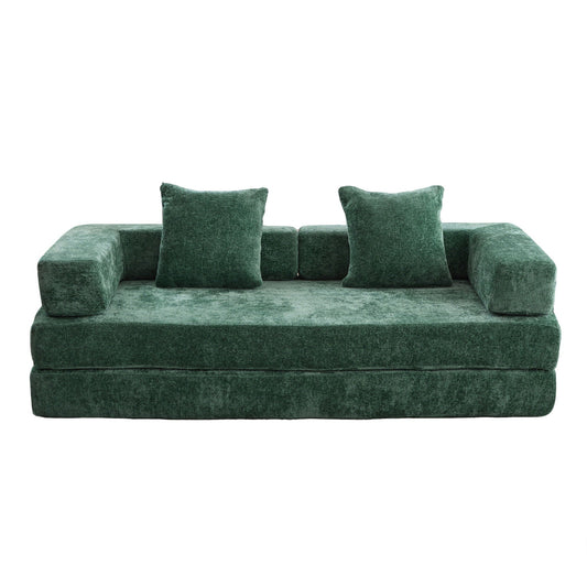 Compact Floor Sofa Bed With A Pillow And Frame