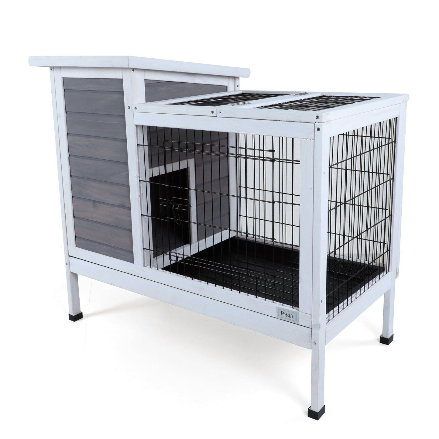 Two Tier Wooden Rabbit Cage for Small Animals