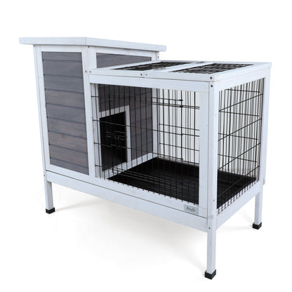 Two Tier Wooden Rabbit Cage for Small Animals