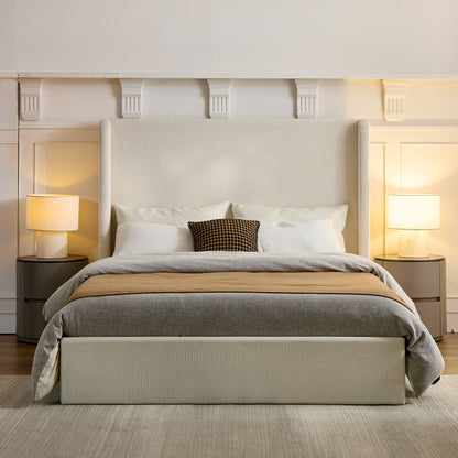Carmen Upholstered Wingback Bed and Headboard