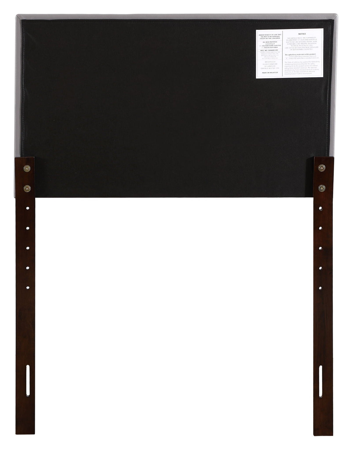 Upholstered Headboard black fabric with wooden legs, adjustable height, HouseOfZazla on Tampa Home & Garden Store