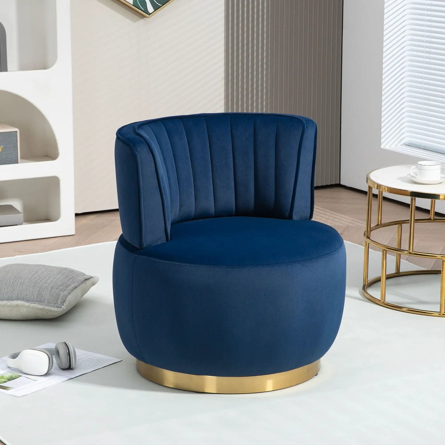 360 Degree Swivel Cuddle Barrel Accent Sofa Chair