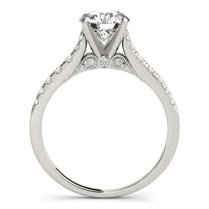 14k white gold diamond engagement ring with single-row pave band and center diamond on Tampa Home & Garden Store