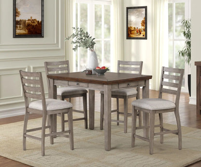 Counter Side Dining Stool with Ladder Back Gray