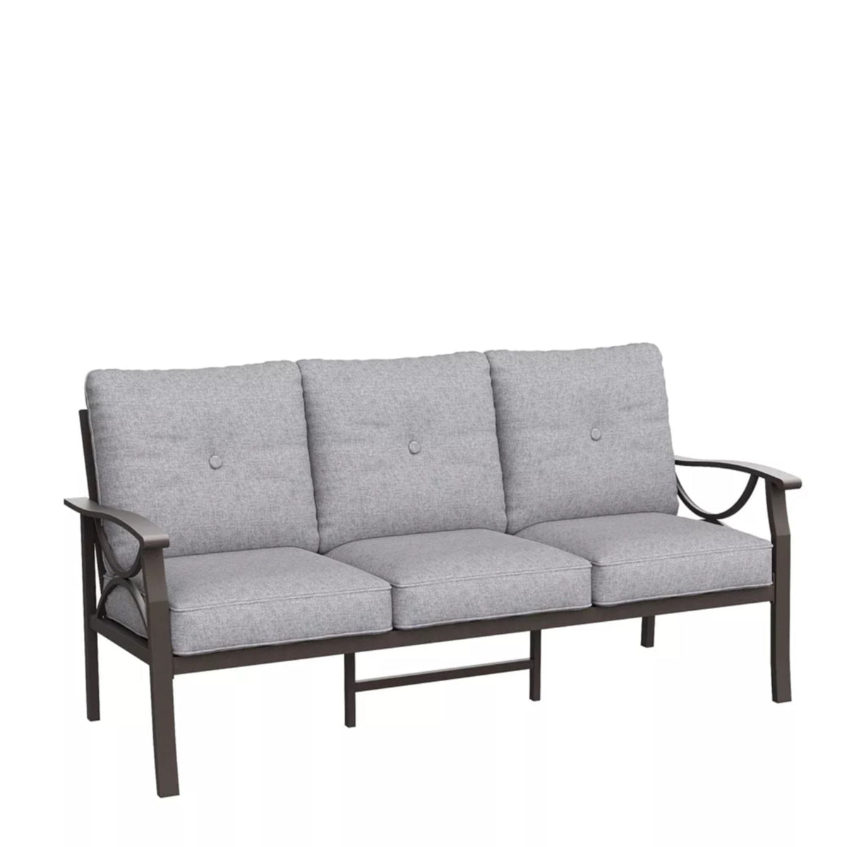 Modern Patio Sofa with Steel Frame and Cushions