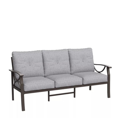 Modern Patio Sofa with Steel Frame and Cushions