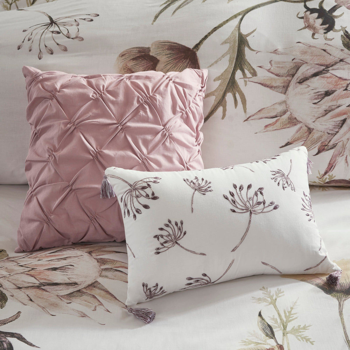 8 Piece Cotton Printed Comforter Set Blush King by HouseOfZazla with pink quilted comforter on Tampa Home & Garden Store