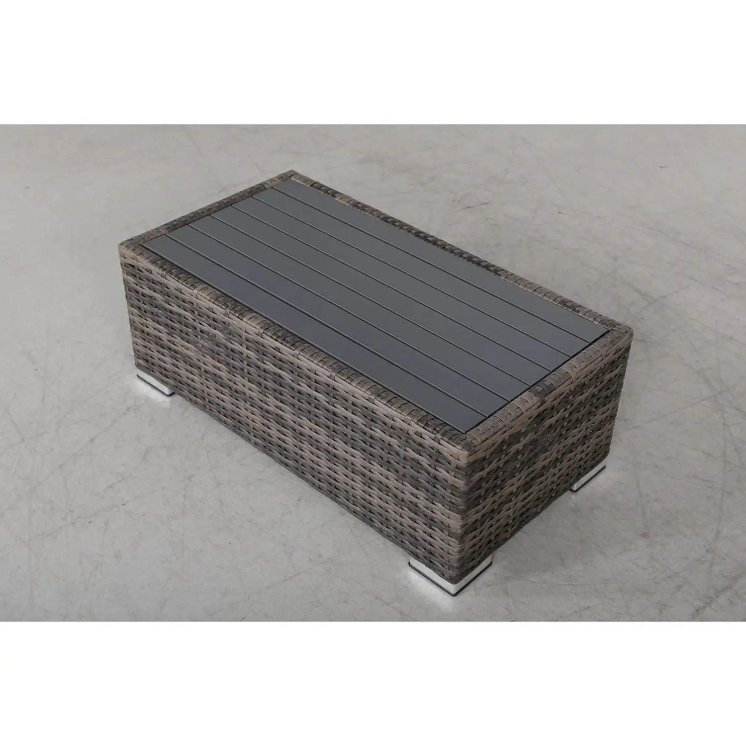 Stylish Entertainment Sectional Set outdoor coffee table in brown wicker on Tampa Home & Garden Store