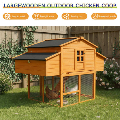 Outdoor Wooden Chicken House and Nesting Box