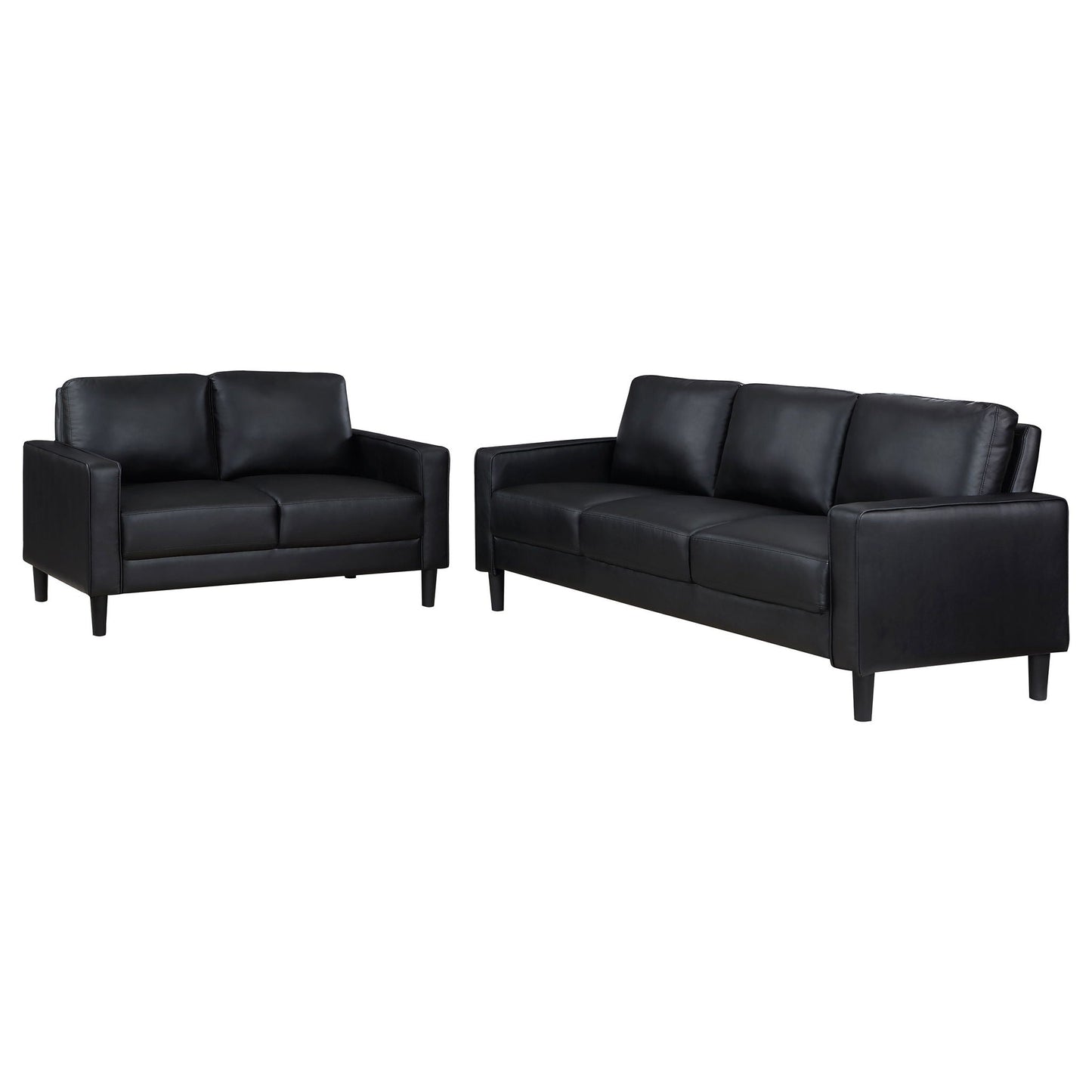 Ruth Two Piece Track Arm Sofa and Black Cushions