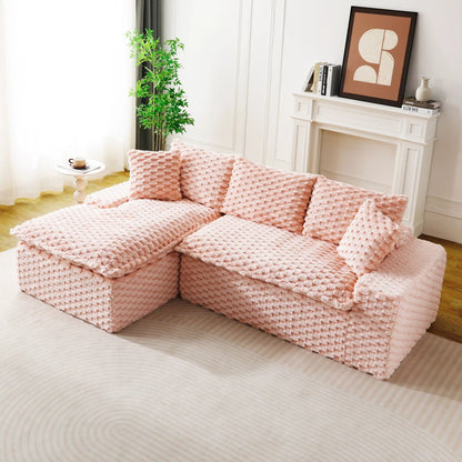 Modular Sofa, Convertible Twin Seat with Chaise