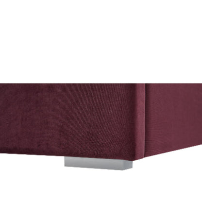 A Tufted Wingback Upholstered Bed With Sponge Pad