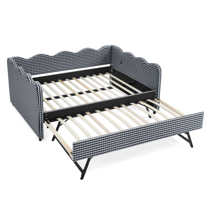 Gingham Daybed With Usb Port And The Wave Shape