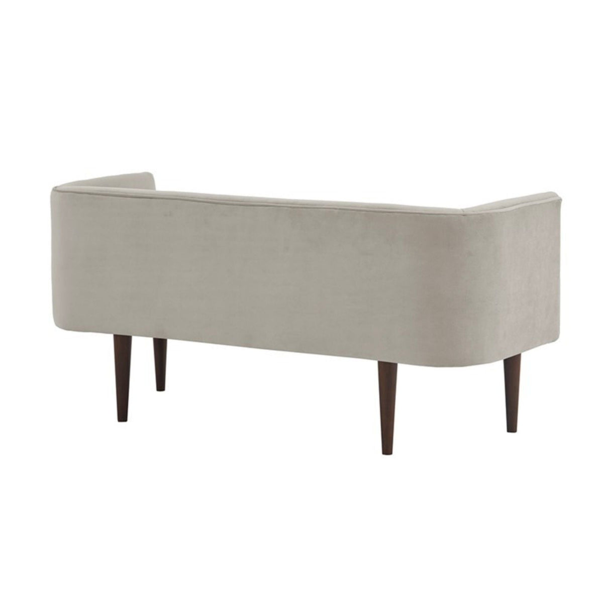 Cream Accent Bench with Low Back & Sides, upholstered, solid wood legs HouseOfZazla on Tampa Home & Garden Store