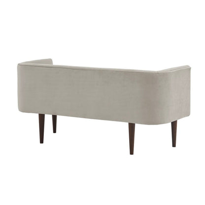 Cream Accent Bench with Low Back & Sides, upholstered, solid wood legs HouseOfZazla on Tampa Home & Garden Store