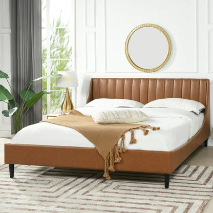 Aspen Vertical Tufted Headboard Platform Bed