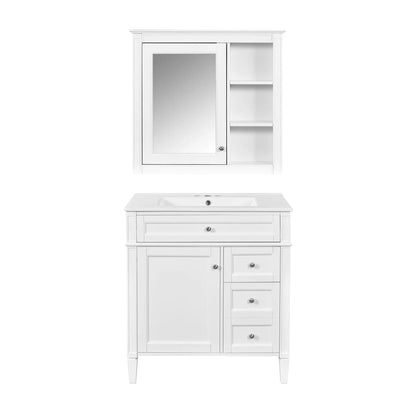 Bathroom Vanity with Top Sink and Mirror Cabinet