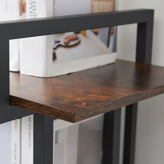 4-storey office bookshelf, rural wooden metal bookshelf, independent open bookshelf, industrial high angle bookshelf - Tampa Home & Garden Store