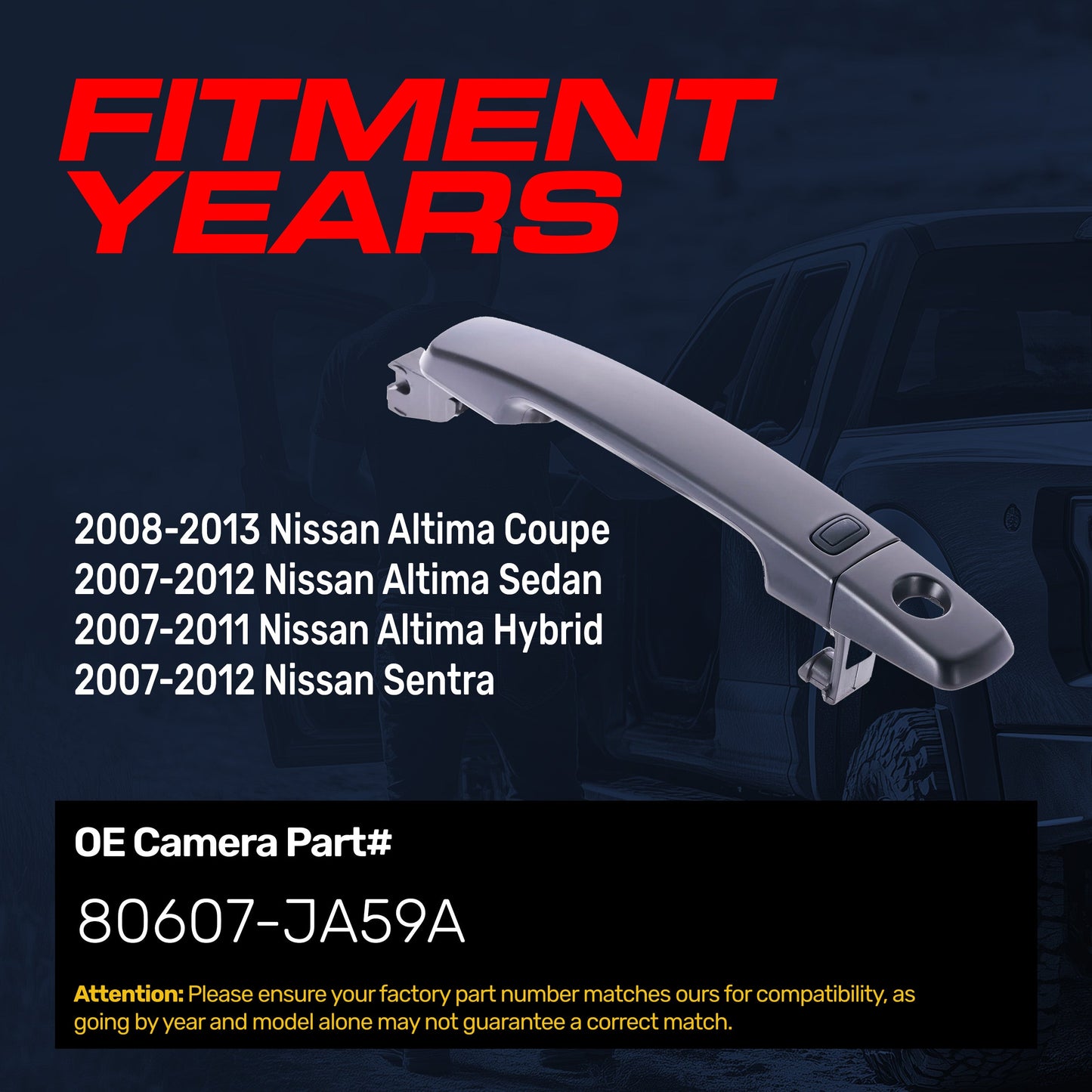 Exterior door handle replacement, black primed front left with keyhole cover for Altima/Sentra on Tampa Home & Garden Store