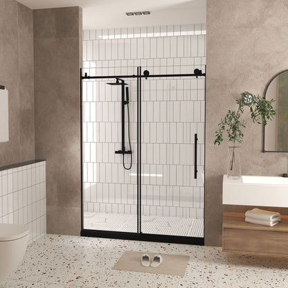 Frameless Shower Door Tempered Glass - Black by HouseOfZazla; black hardware, glass door on Tampa Home & Garden Store