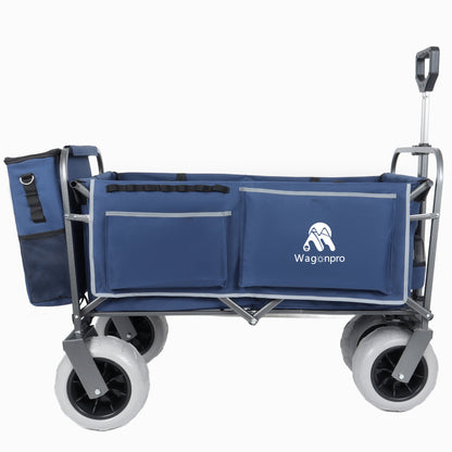 Beach Wagon with Big Wheels for Sand by HouseOfZazla, blue fabric, 500lb capacity on Tampa Home & Garden Store