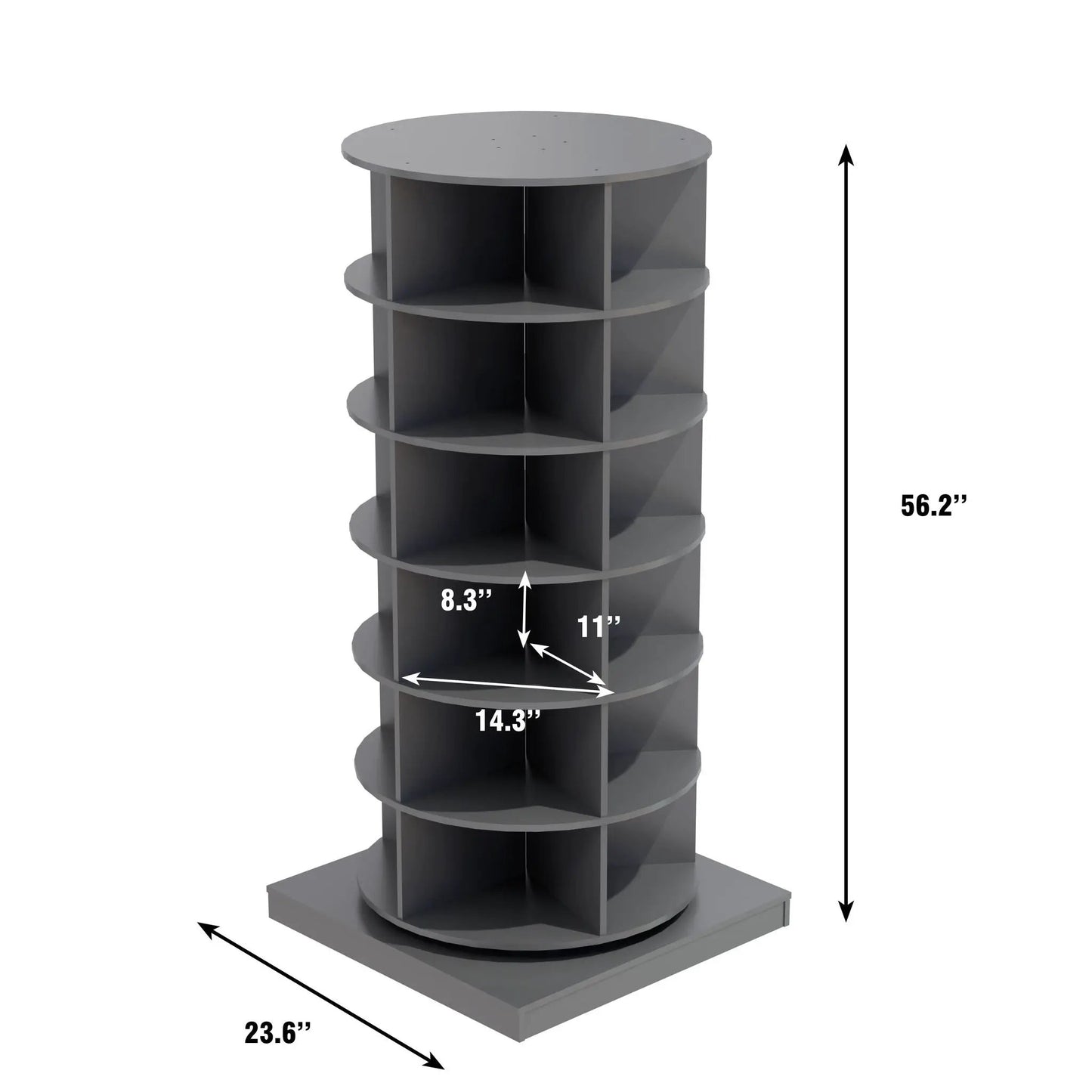 360 Rotating Shoe Cabinet 6 Layers by Unique Piece Furniture, grey circular shoe rack on Tampa Home & Garden Store