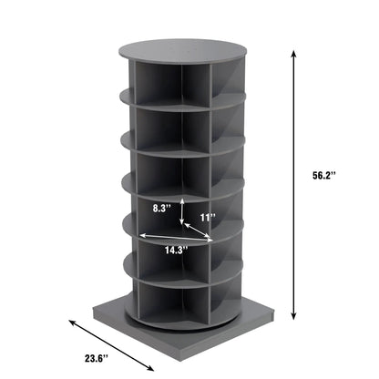 360 Rotating Shoe Cabinet 6 Layers by Unique Piece Furniture, grey circular shoe rack on Tampa Home & Garden Store