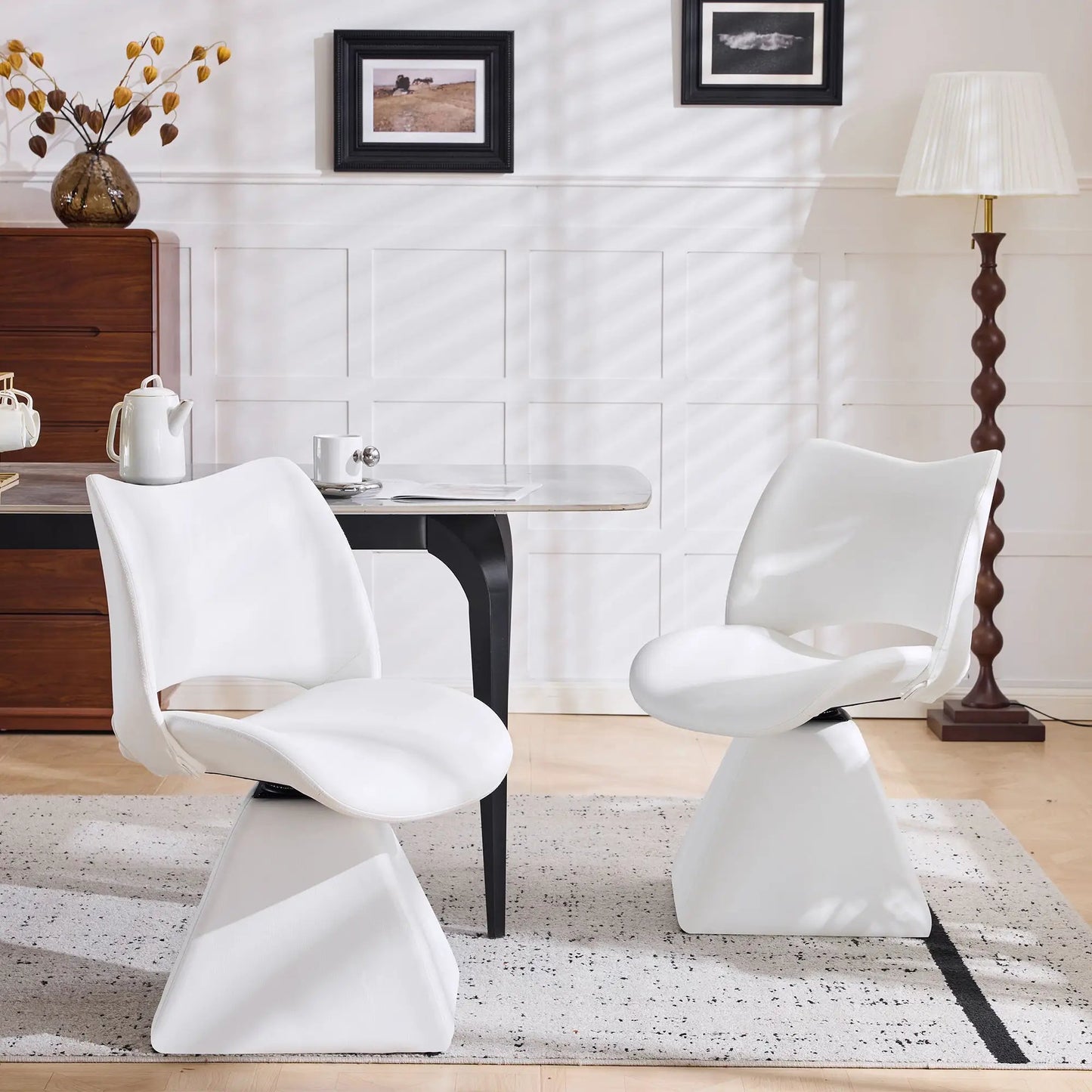 Modern Swivel Dining Chair With High Back