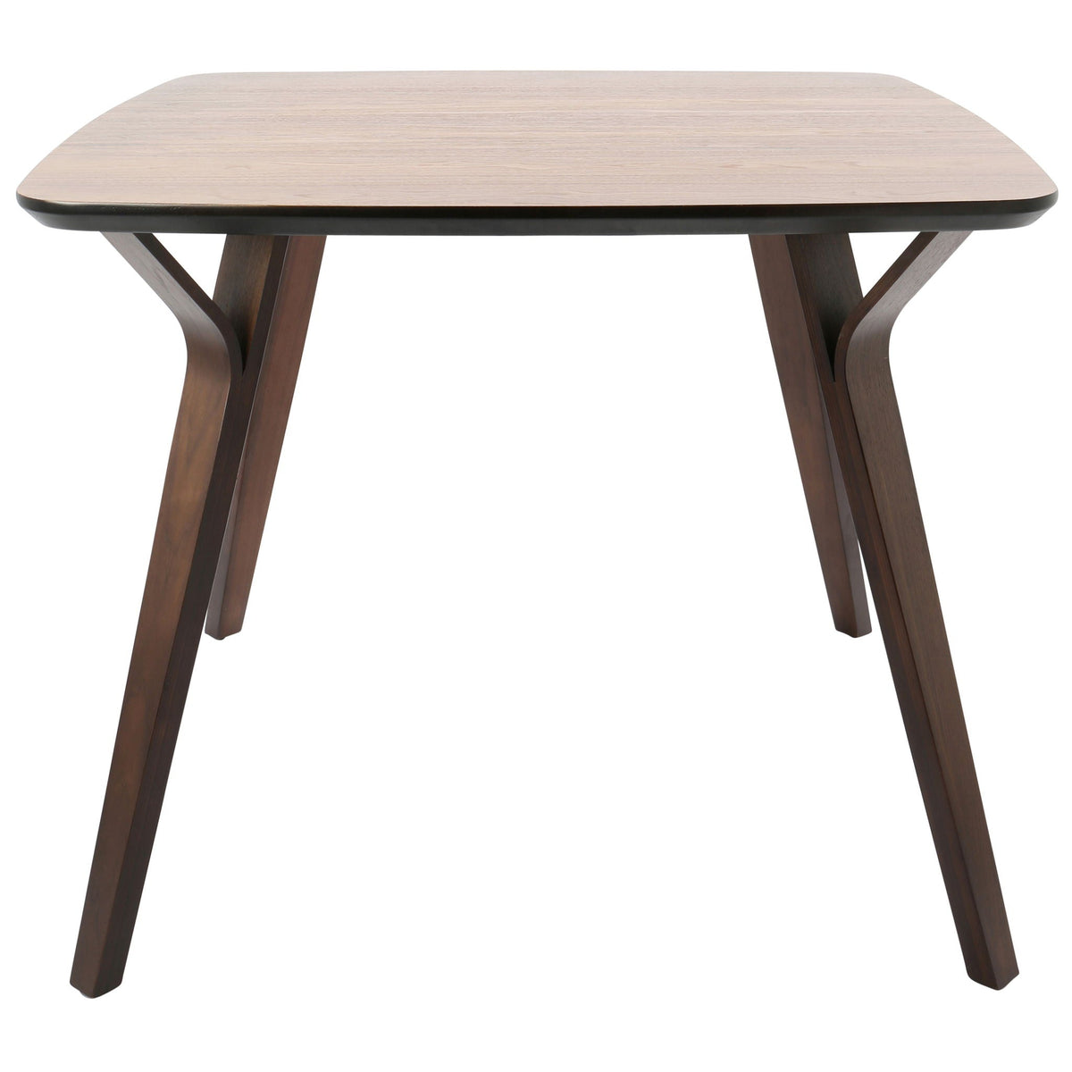 Mid Century Modern dinette table with light brown wood top and dark curved legs on Tampa Home & Garden Store