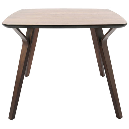 Mid Century Modern dinette table with light brown wood top and dark curved legs on Tampa Home & Garden Store