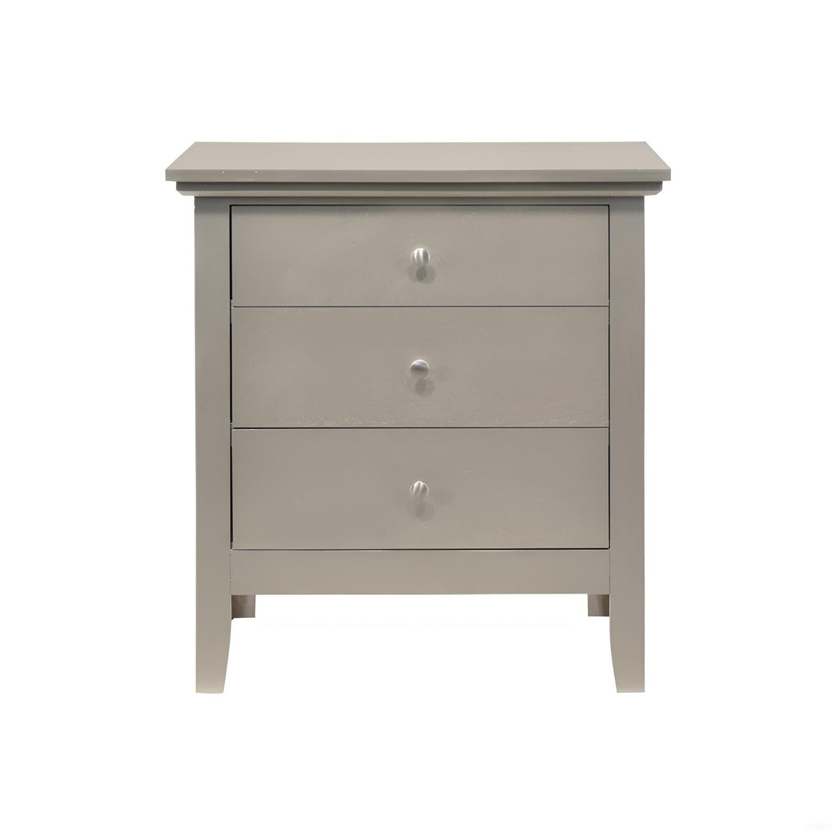 HouseOfZazla 3-drawer accent nightstand in dove gray with dove-tailed drawers on Tampa Home & Garden Store