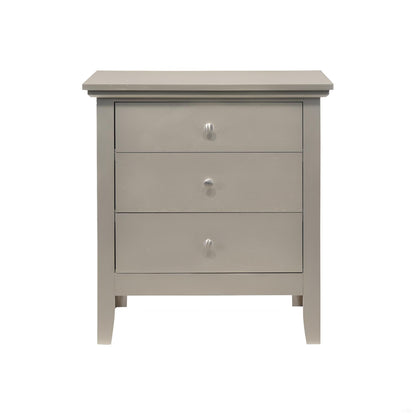 HouseOfZazla 3-drawer accent nightstand in dove gray with dove-tailed drawers on Tampa Home & Garden Store