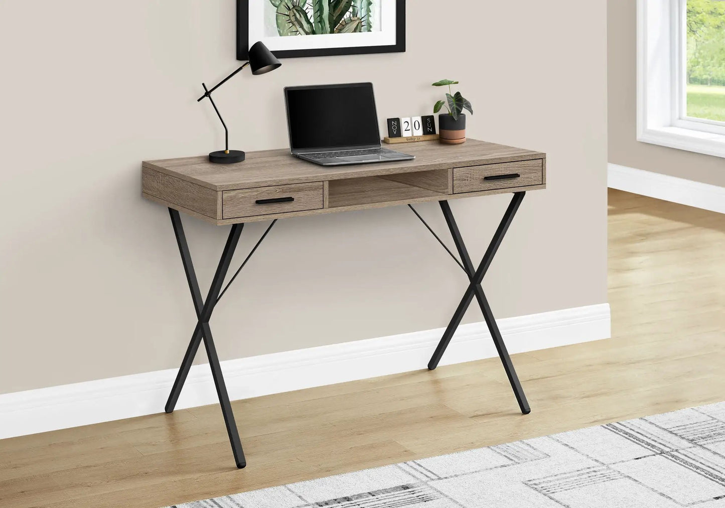 Contemporary Laptop Desk with Storage Drawers