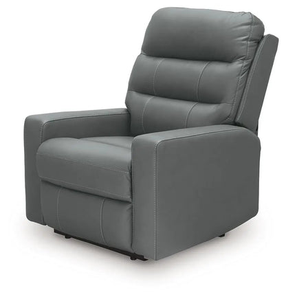 Pennacle Pier power recliner with adjustable headrest in gray upholstery Unique Piece Furniture on Tampa Home & Garden Store