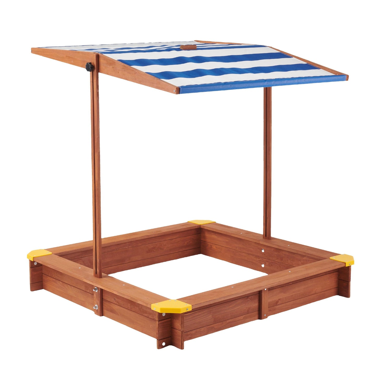 Large Outdoor Wooden Sandbox With Canopy