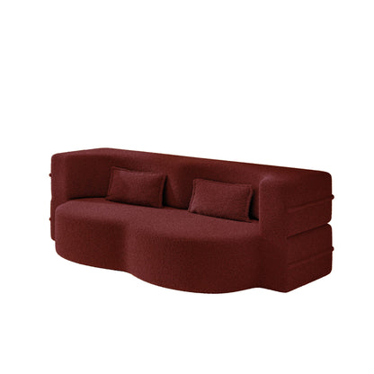Modern Floor Sleeper Sofa Bed And Two Pillows
