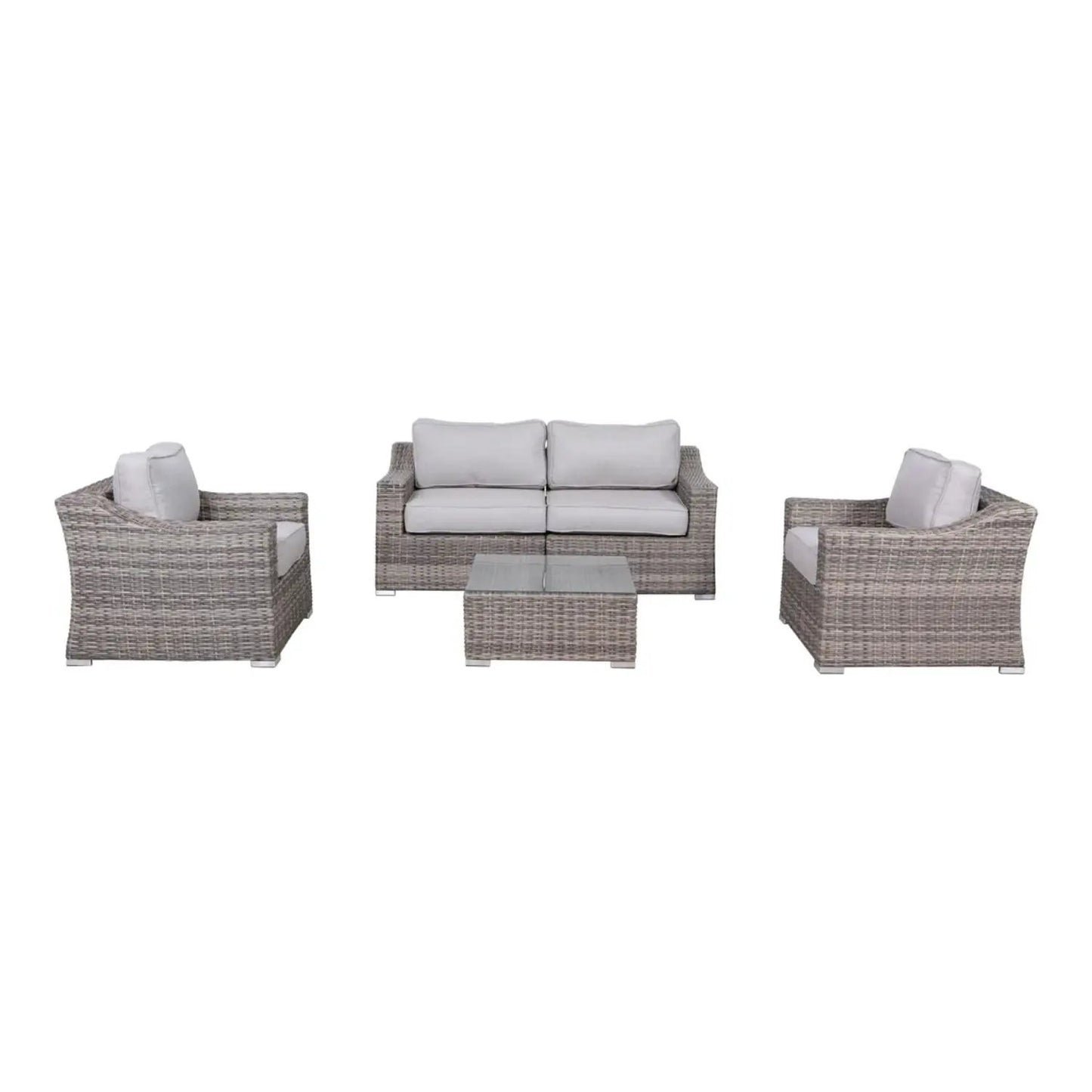 Outdoor Wicker Conversation Set With Cushions