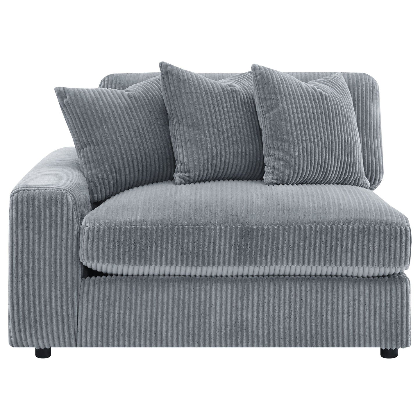 Cassidy Sectional Sofa with reversible cushions in blue-gray corduroy by HouseOfZazla on Tampa Home & Garden Store