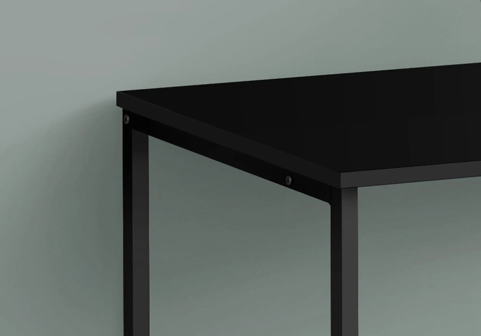 Computer desk frame black metal with square legs close-up on Tampa Home & Garden Store