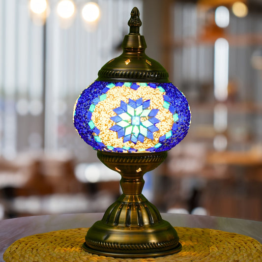 Handmade Turkish Mosaic Lamp – Dimmable Glass Pumpkin Night Light for Bedroom - Tampa Home & Garden Store