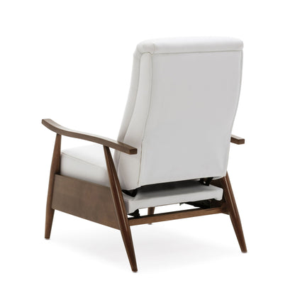 Sarasota Arm Push Back Recliner white upholstery with wood frame and curved arms on Tampa Home & Garden Store