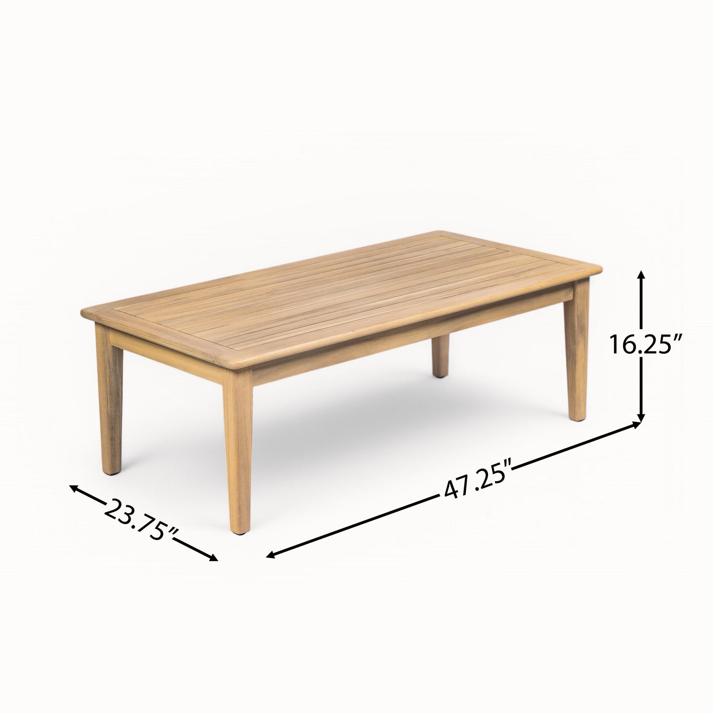 Outdoor Acacia Loveseat and Coffee Table Set