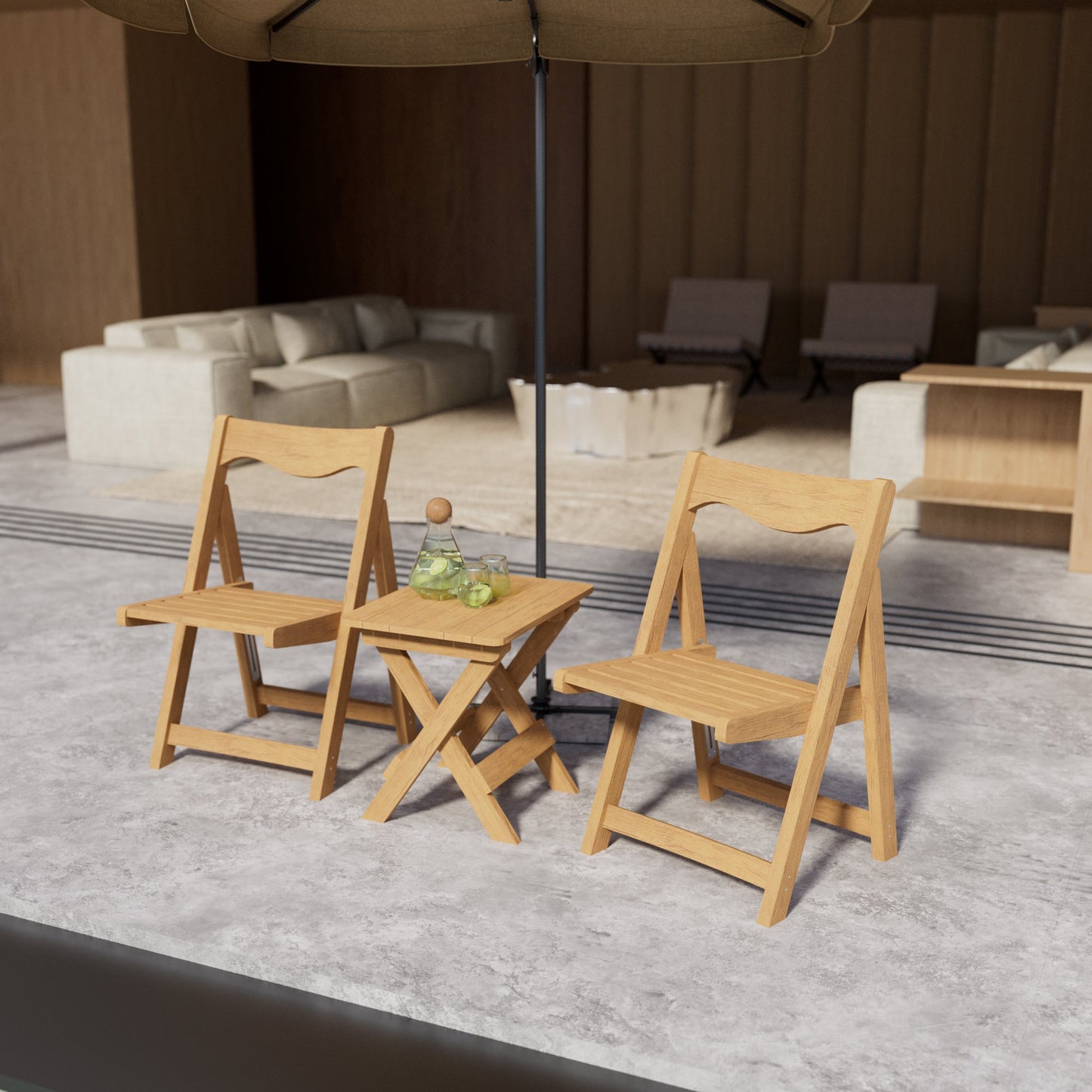 Classic Hips Outdoor Set and Folding Chairs
