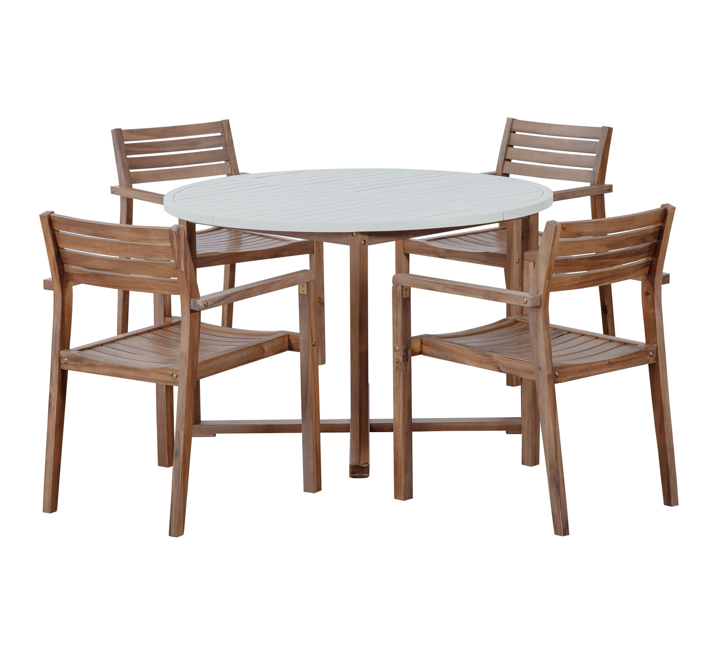 Acacia Wood 5 Piece Outdoor Dining and Chairs