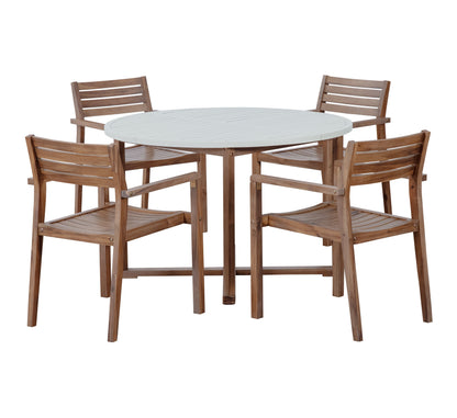 Acacia Wood 5 Piece Outdoor Dining and Chairs