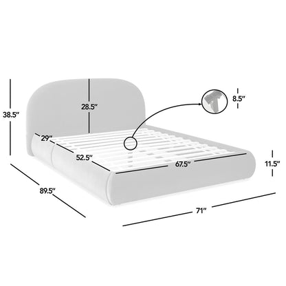 Archie Puffy Upholstered Platform Bed and Frame