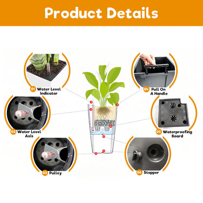 Tall Planters Set with Water Level Monitor and Auto Watering by HouseOfZazla on Tampa Home & Garden Store
