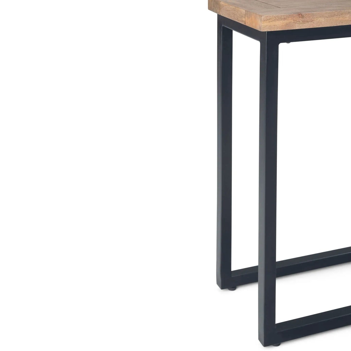 Skyler C Side Handcrafted Table with natural wood top and charcoal black metal legs on Tampa Home & Garden Store